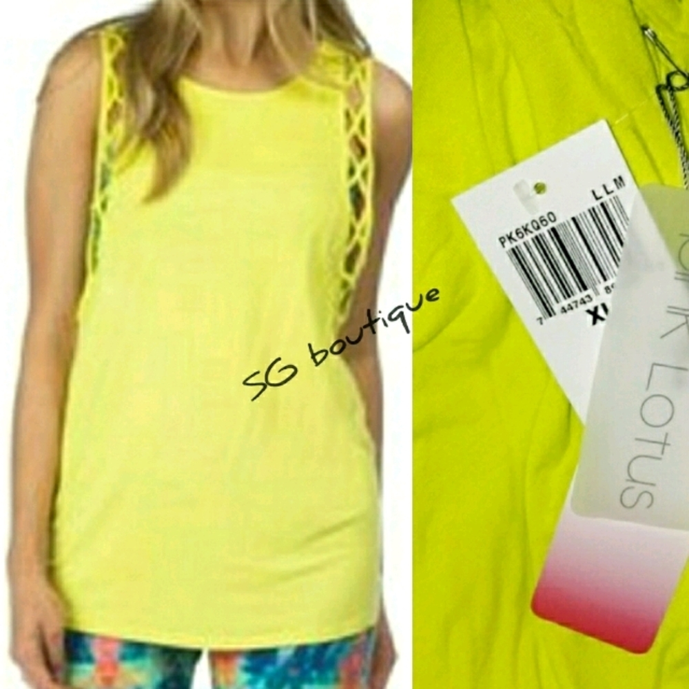🆕⭐Neon yellow green color lattice tank top